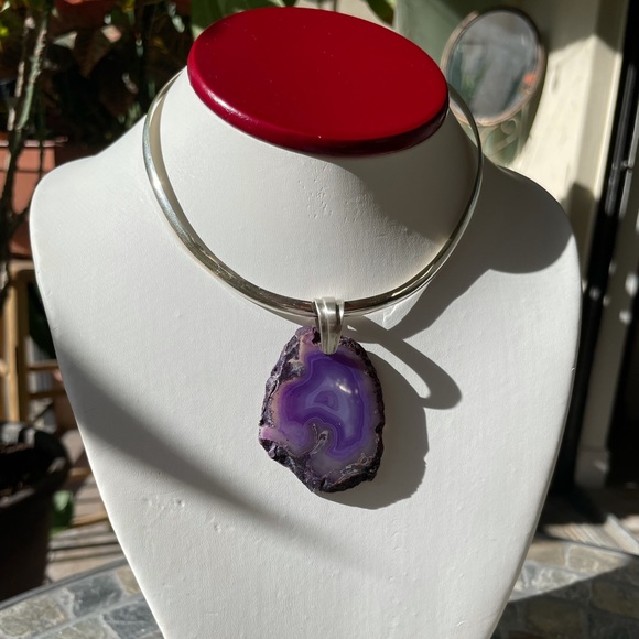 Agate S925 sterling silver pendant - Picture 2 of 10